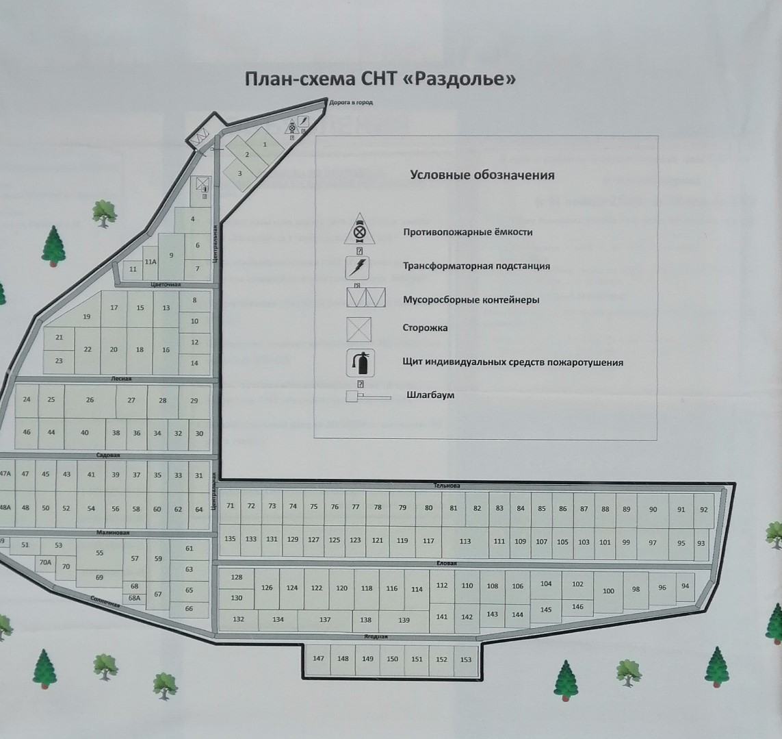 Карта снт раздолье с номерами участков